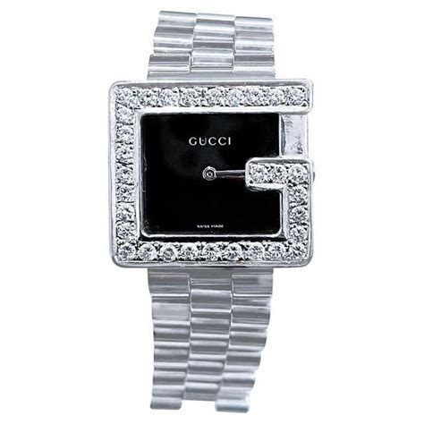 gucci watch square|gucci diamond bezel watch.